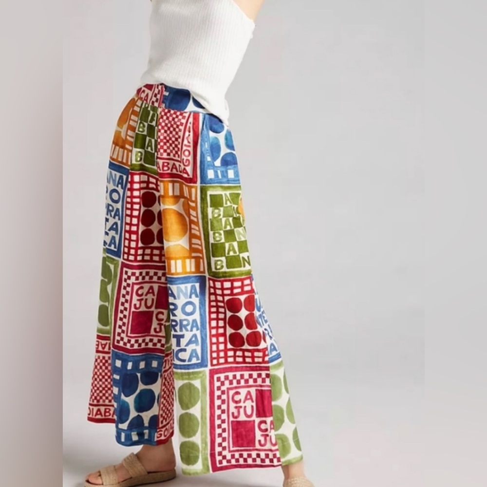 Farm Rio Multicolor Graphic Palazzo Pants Size XS